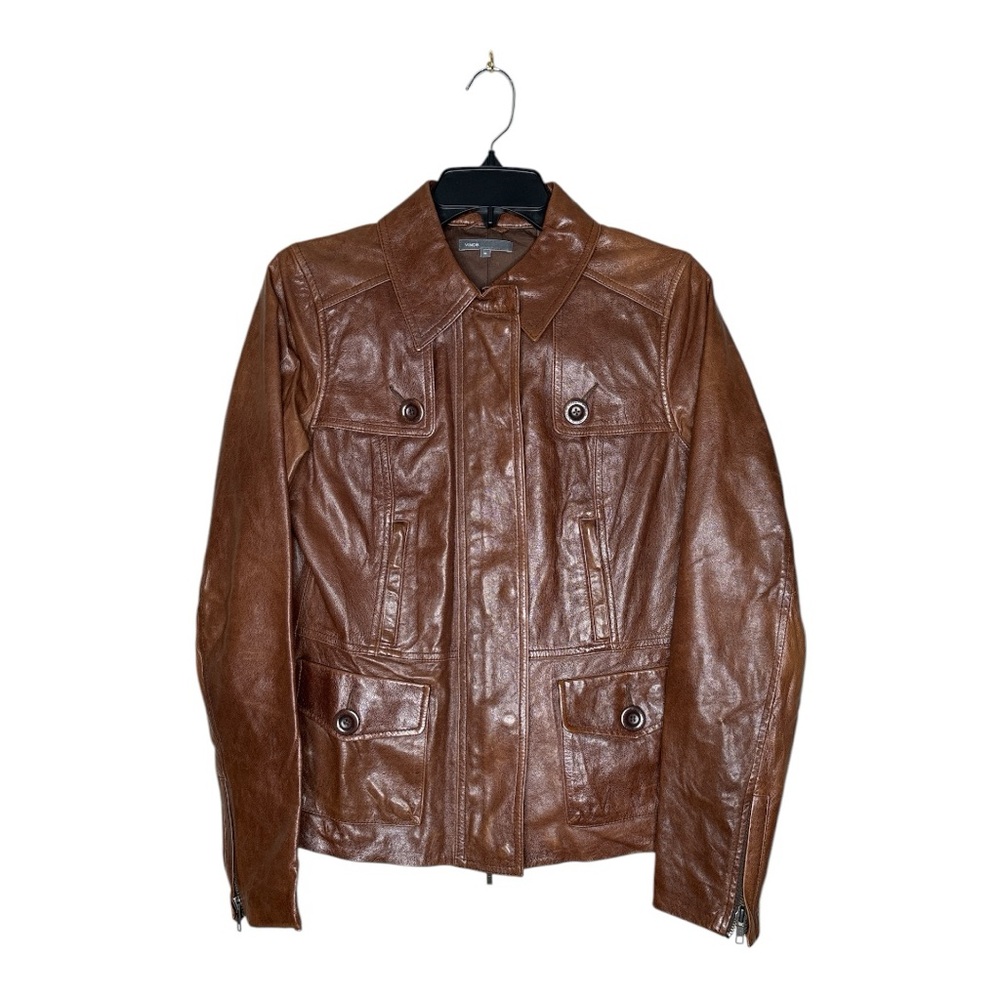 Vince brown leather jacket